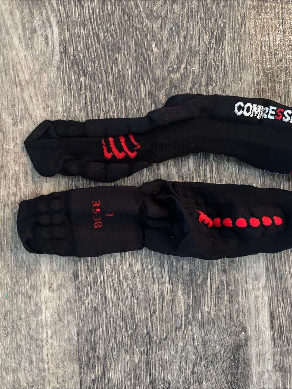 Compression Toe Athletic Socks for Men - Black with Red Accents